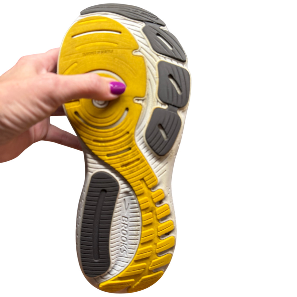 Brooks Glycerin GTS 21 Men 11.5 Sneakers Coconut Forged Iron Yellow Running Shoe - Picture 10 of 14